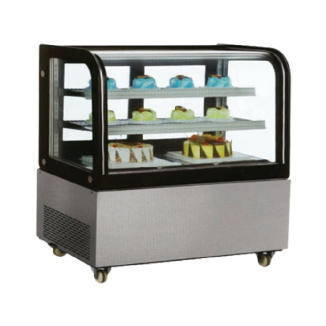 Omcan 40519 (RS-CN-0370) Curved Glass Refrigerated Display Case Floor Model