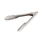 Mercer Culinary M21507LK 7" Utility Tong Pull Locking Mechanism Scalloped End 18-0 Stainless Steel