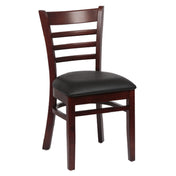 Royal ROY 8001 W BLK - Side Chair, Ladder Back, 17"L X 16-1/2"W X 33-1/2"H