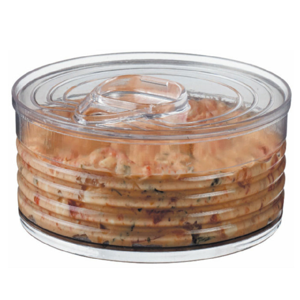 JB Prince RB275 Plastic Transparent Tin Can 3.4 Oz. (100ml) 2.93"dia X 1.47"H