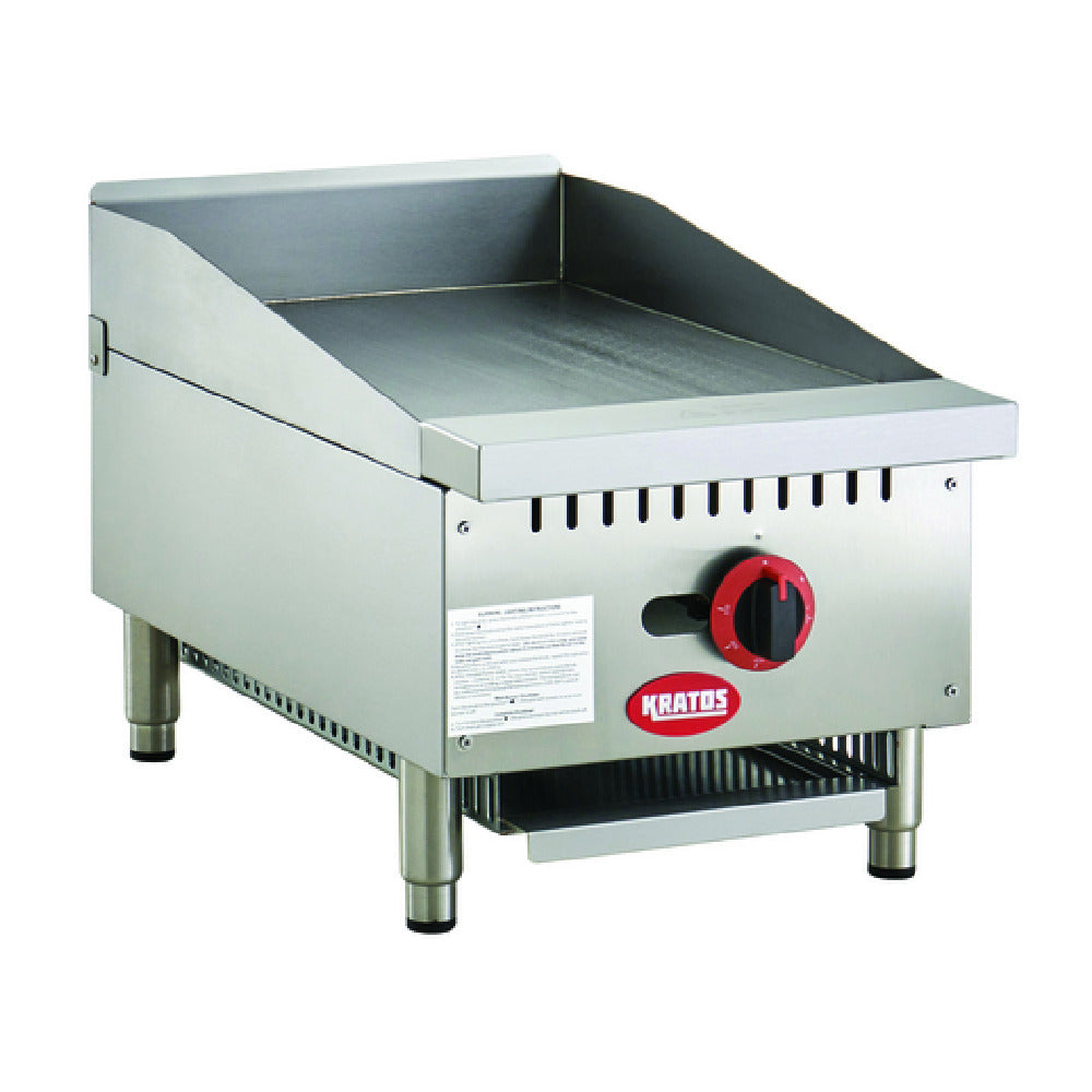 Hubert 167201 - Kratos® 29Y-177-176 Commercial Gas Countertop Griddle, 15"W Countertop Manual Griddle