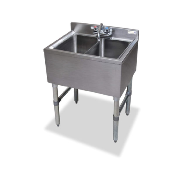 Steel Works Stainless SWBAR2B26 Two Compartment Underbar Hand Sink 26-1/2" X 18-3/4" X 33"H