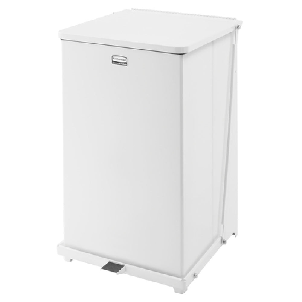 Rubbermaid FGST40EPLWH The Defenders® Step Can 19" Sq X 30" H 25 Gallon
