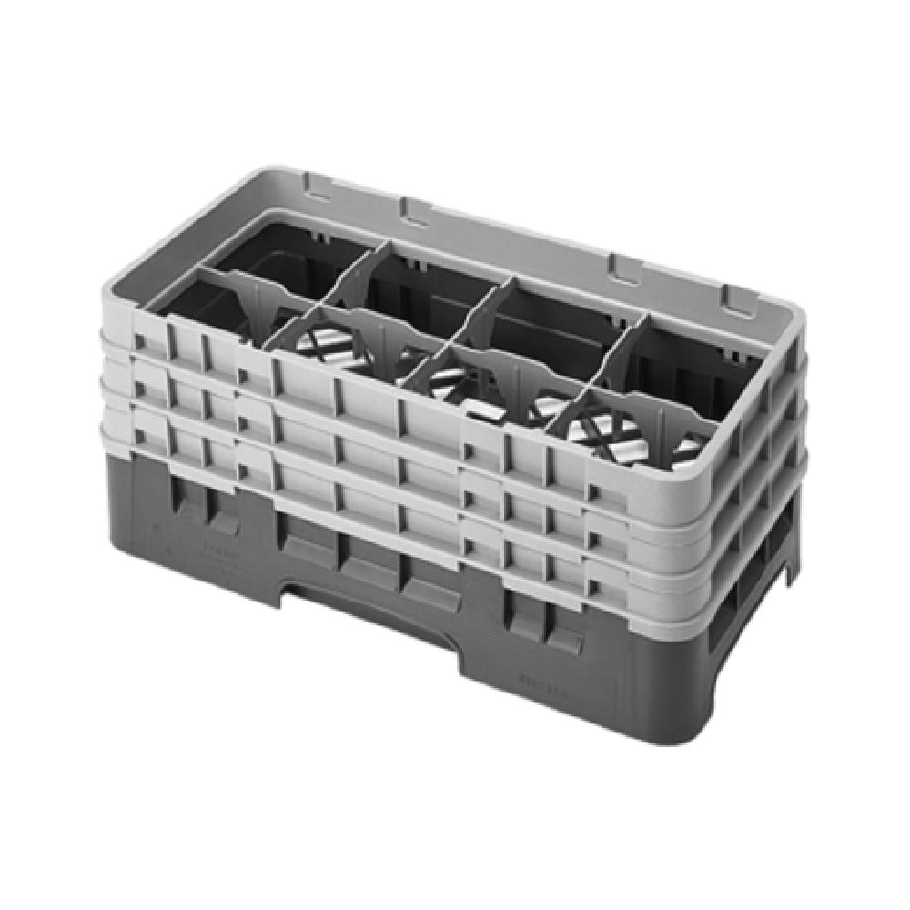 Cambro 8HS638184 Camrack® Glass Rack With (3) Soft Gray Extenders Half Size