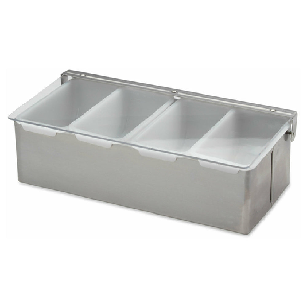 Royal ROY CDS 4 - Condiment Dispenser, 3-1/2"H X 12"W X 6" Deep, (4) Plastic Pint Inserts
