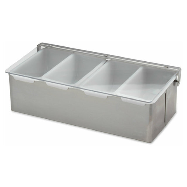 Royal ROY CDS 4 - Condiment Dispenser, 3-1/2"H X 12"W X 6" Deep, (4) Plastic Pint Inserts