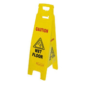 Rubbermaid FG611477YEL Floor Sign "Caution Wet Floor" 4-sided