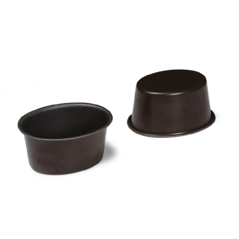 Louis Tellier 230210 Oval Aspic Plain Bottom Mould 3"W X 2.16"D X 1.49"H Non-stick