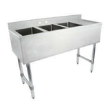 Empura EB3B101410R - Underbar Sink, 48"W X 18"D X 33.5"H Overall Size, 3-compartment