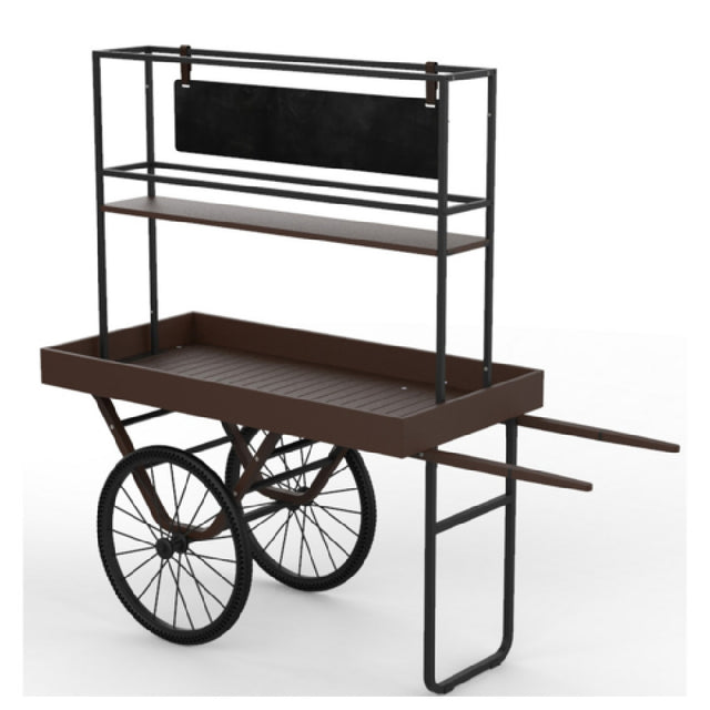 Steelite MGCCNT03DSXX Mogogo Cantine Cart With Shelf And Sign Dark With Black Wheels