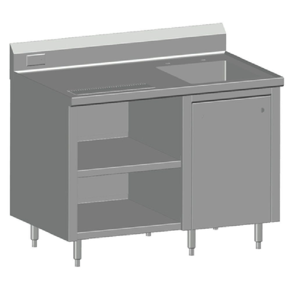 SPG BC-48R - Universal Stainless Beverage Counter, 48" Long, 30" Wide