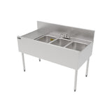 Perlick TSF48M3-DBL TSF Series Underbar Multi-tank Sink Unit Three 18 Gauge Stainless Steel Compartment