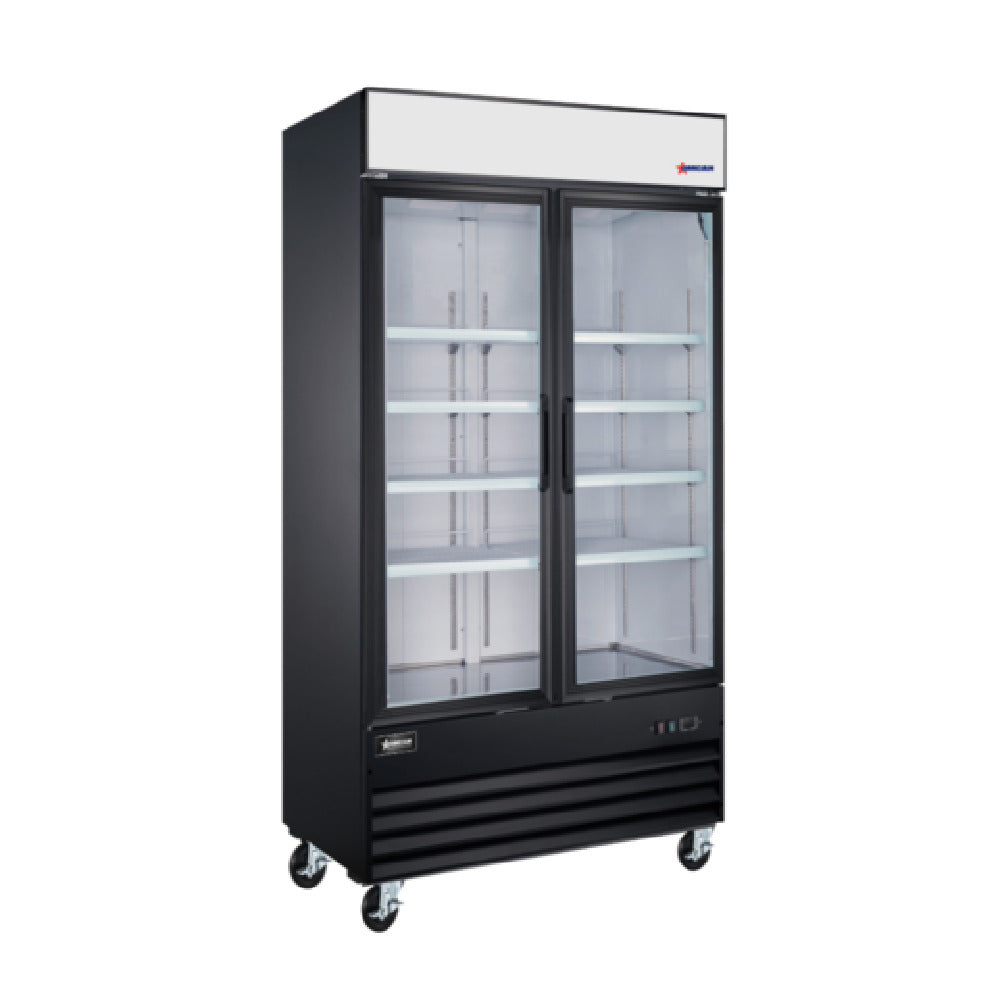 Omcan 50128 (RE-CN-0039-HC-SB) Merchandiser Refrigerator Reach-in Two-section
