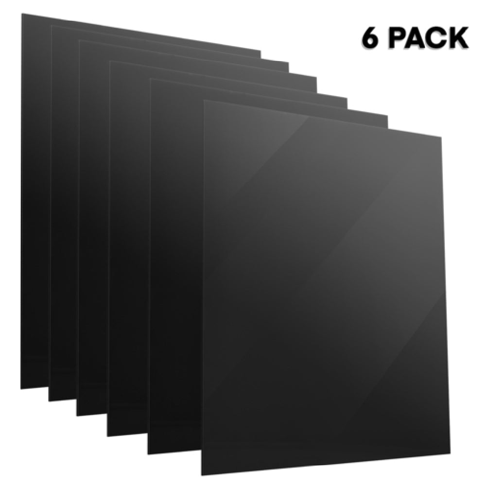 Alpine Industries ADI2424-6-B Acrylic Sheet 24" X 24" X 1/8" Black Plexiglass (6-Pack)