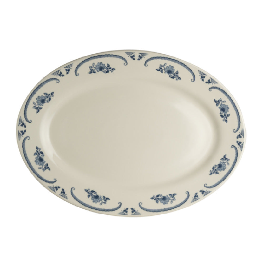 Steelite HL1575035 - Rolled Edge Oval Platter, 13.375" X 9.25", American Rose