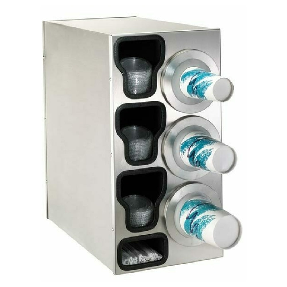 Dispense-Rite BFL-C-3RSS - Cup Dispensing Cabinet, Adjustable, (3) BFL-2F On Right