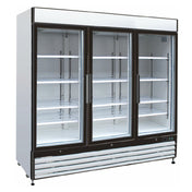 Hubert 69K-825 - Kratos® Merchandiser, Three Glass Swing Doors, 81"W