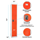 Alpine Industries ADI629-201-RED Locker Single Tier 72" H X 15"W