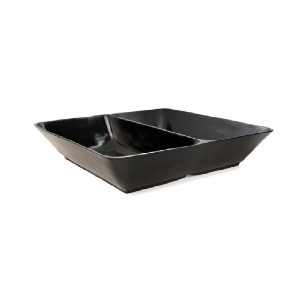 Steelite DWFBCAB16DBK Fusion Buffet Cold Aluminum Bowl 16 In Divided Black (Cust3Party Item) (Approx. Lead Time = 3 Weeks)