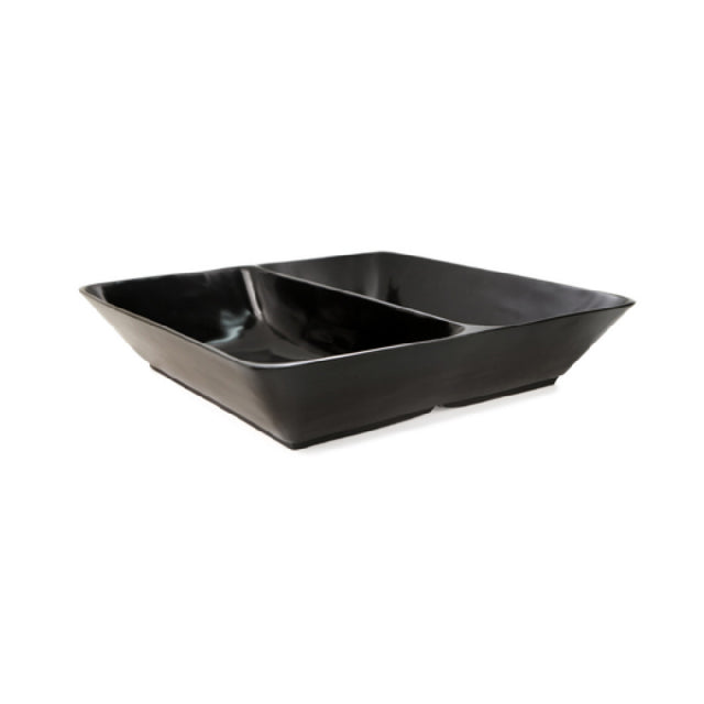 Steelite DWFBCAB16DBK Fusion Buffet Cold Aluminum Bowl 16 In Divided Black (Cust3Party Item) (Approx. Lead Time = 3 Weeks)