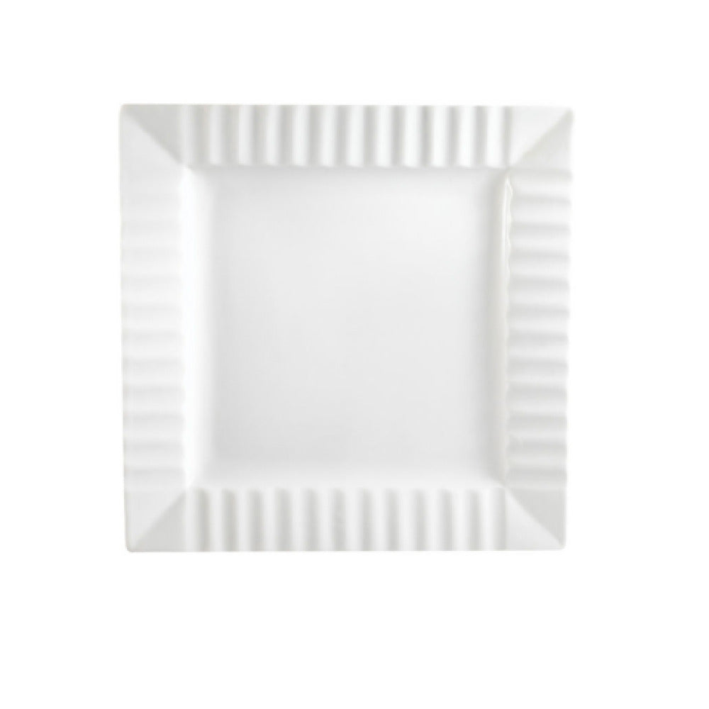 CAC China QE-16 Queensquare Plate 10-1/4"L X 10-1/4"W X 1"H Square