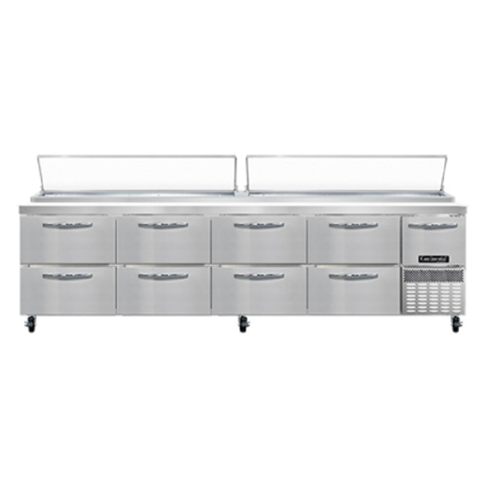 Continental Refrigerator CPA118-D+ Pizza Prep Table 118"W Four-section
