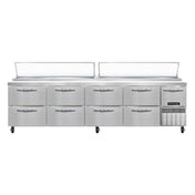 Continental Refrigerator CPA118-D+ Pizza Prep Table 118"W Four-section