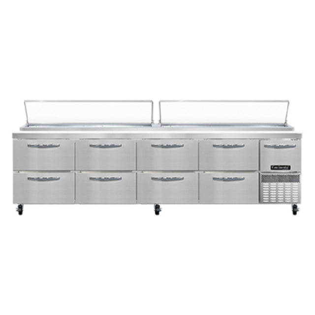 Continental Refrigerator CPA118-D+ Pizza Prep Table 118"W Four-section