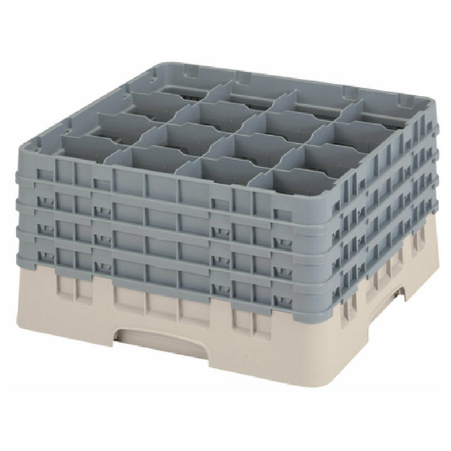 Cambro 16S900184 Camrack® Glass Rack With (4) Soft Gray Extenders Full Size