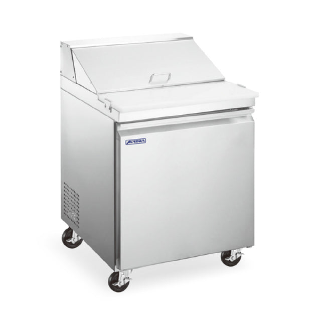 Omcan 59045 (PT-CN-0686E-HC) Aurora Refrigerated Prep Table One-section Rear Mount Self-contained Refrigeration