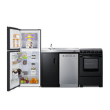 Summit ACK80HT All-in-one Combination Kitchenette 80" Wide Full Size Refrigerator-freezer (10.1 Cu.ft.)