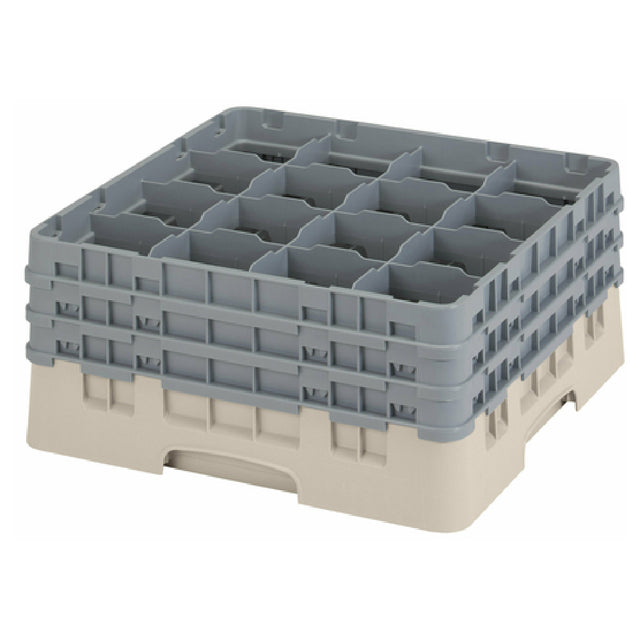 Cambro 16S738184 Camrack® Glass Rack With (3) Soft Gray Extenders Full Size