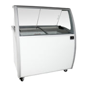 Kelvinator KCICDC8FH (738373) 8-tub 53" Long Front Of The House Display Ice Cream Or Gelato Dipping Cabinet. Exterior & Interior Panels Stainless Steel Painted White