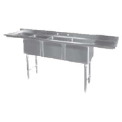 GSW USA SE15153DB Sink 3-compartment 15"W X 15"L X 12"D Bowl