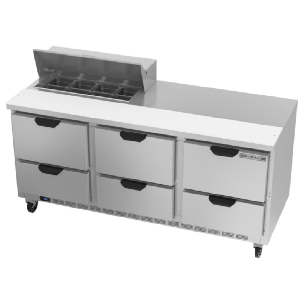 Beverage Air SPED72HC-08-6 Sandwich Top Refrigerated Counter Three-section 72"W