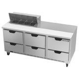 Beverage Air SPED72HC-08-6 Sandwich Top Refrigerated Counter Three-section 72"W