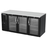 Beverage Air BB72HC-FG-B - Refrigerated Food Rated Back Bar Storage Cabinet, Three-section