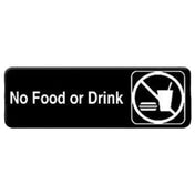 Royal ROY 394548 - Sign, 3" X 9", "No Food Or Drink"