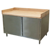 BK Resources CMBT-3660HL Chef Table Cabinet Base With Hinged Doors & Lock 60"W X 36"D X 39"H Overall Size