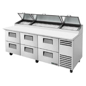 True Refrigeration TPP-AT2-93D-6-HC Pizza Prep 33 41°F Pan Rail