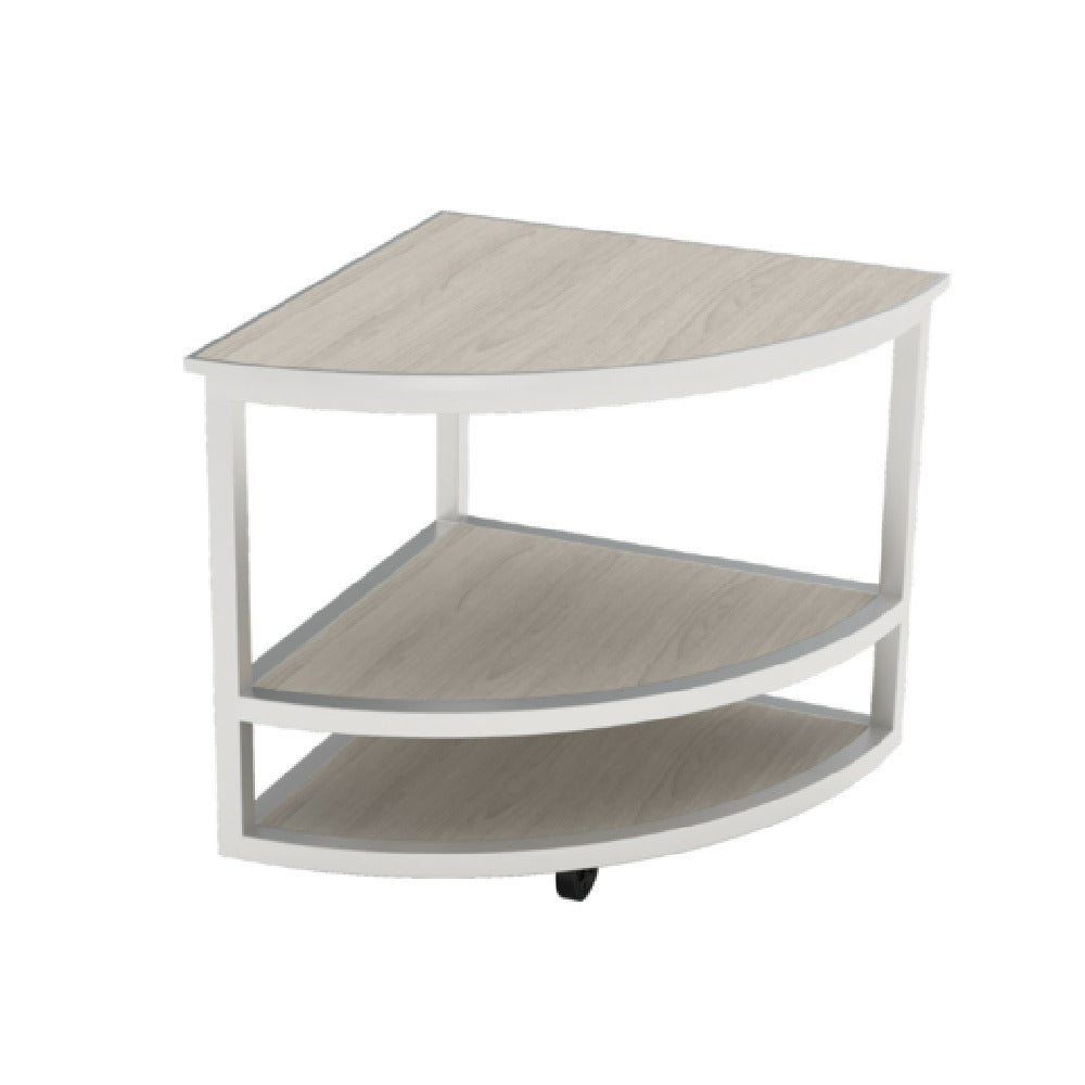 Bon Chef NX-1-CR-S-O Nexus Corner Round Side Table 31.5" X 31.5" X 33.5" With (3) Exposed Shelves