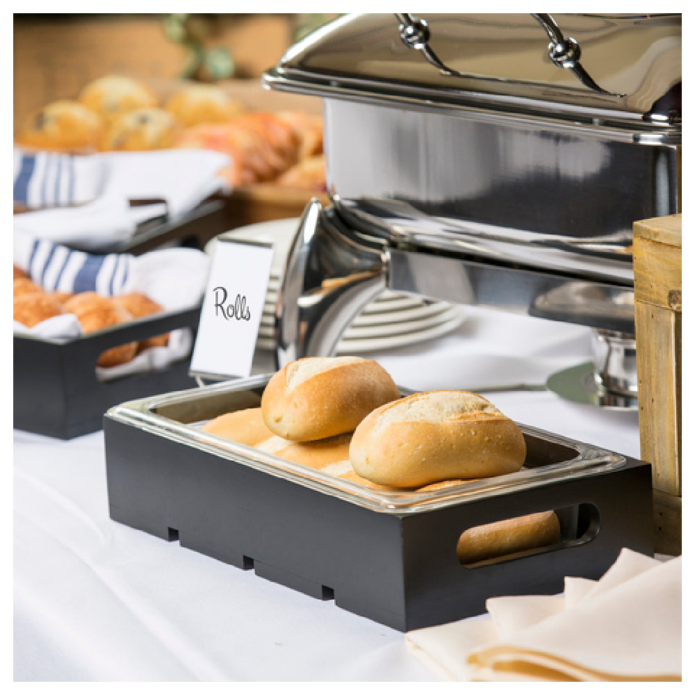 TableCraft Products CRATE13BK - Gastro Serving/Display Crate, Third Size, 12-3/4" X 7" X 2-3/4"