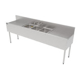 Perlick TS84M3-DB TS Series Underbar Multi-tank Sink Unit Three 18 Gauge Stainless Steel Compartment