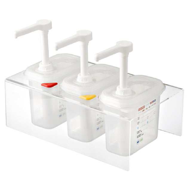 CFS Brands 01363 Araven Sauce Dispenser Set (3) 1/9 GN 1.5 Qt. Containers 15" X 8-7/8" X 7-5/8"