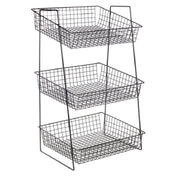 Hubert 71952 - Basket Display Stand, 3-tier, 16" X 13-1/2" X 27"H