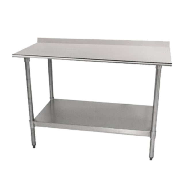 Advance Tabco TTF-307-X Special Value Work Table 84"W X 30"D 18 Gauge 430 Stainless Steel Top With Rolled Rim On Front & 1-1/2" Backsplash On Rear