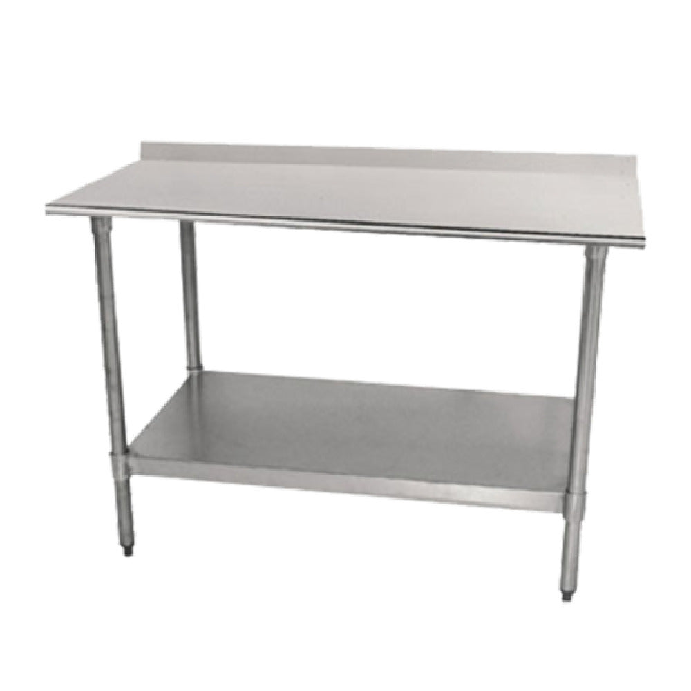 Advance Tabco TTK-305-X Special Value Work Table 60"W X 30"D 18 Gauge 430 Stainless Steel Top With Rolled Rim On Front & 5" Backsplash On Rear