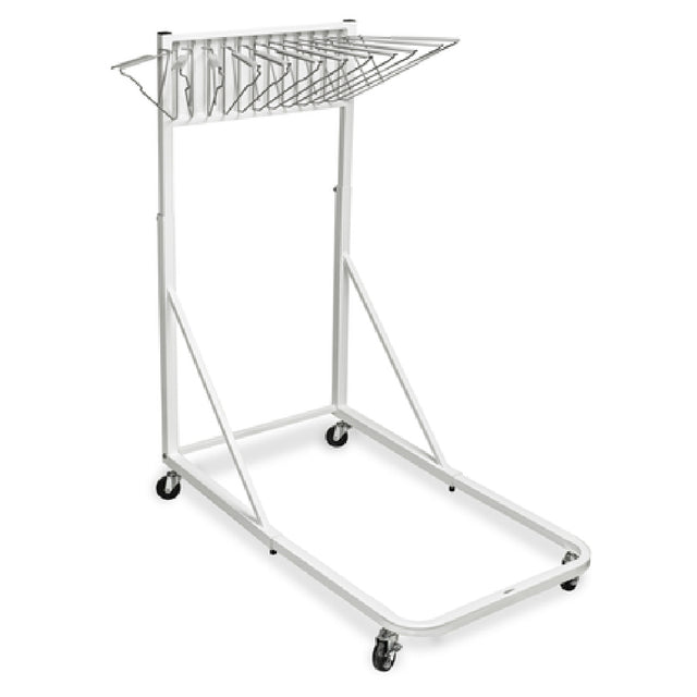 Alpine Industries ADI613-WHI Vertical File Rolling Stand For Blueprints Top Basket