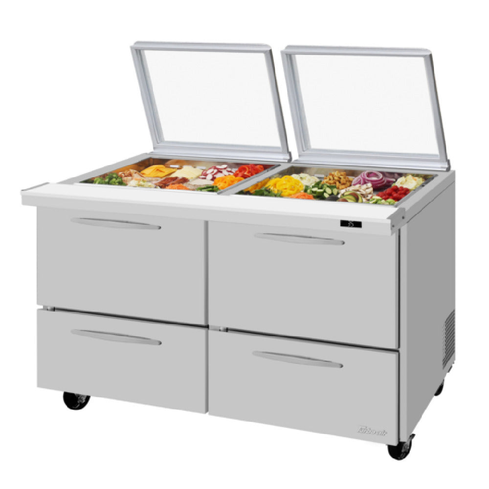 Turbo Air PST-60-24-D4-N-GL PRO Series Mega Top Sandwich/Salad Prep Table With Glass Lid