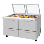 Turbo Air PST-60-24-D4-N-GL PRO Series Mega Top Sandwich/Salad Prep Table With Glass Lid